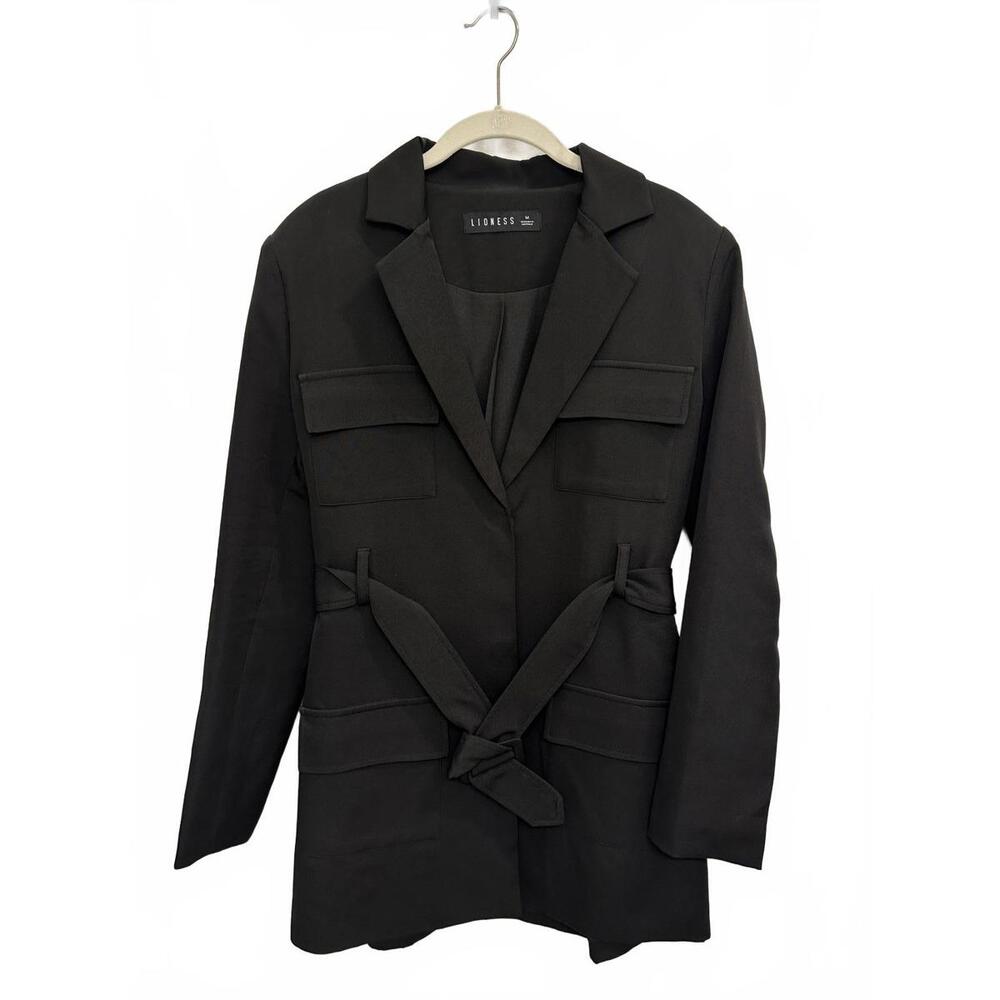 Lioness Black Belted Blazer Dress - Medium